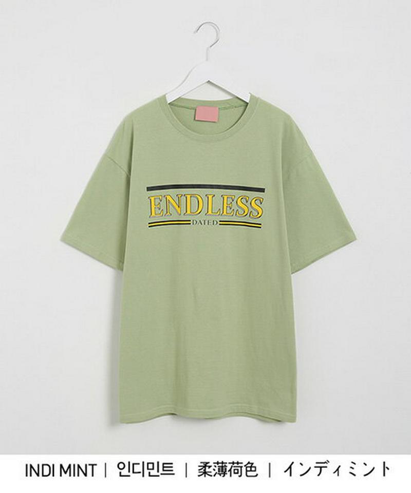SONYUNARA(ソニョナラ)ENDLESS半袖Tシャツ 【メール便】韓国 韓国ファッション ロゴT オーバーサイズ Tシャツ ロゴ プリント トップス 夏 カジュアル 半袖Tシャツ オーバーフィットTシャツ 韓国Tシャツ レディース ファッション【即納】 ★