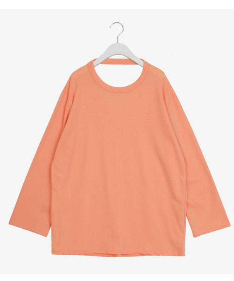 SONYUNARA(ソニョナラ)バックカットアウトTシャツ 【メール便】韓国 韓国ファッション ロンT 無地 Tシャツ 長袖 カットソー バックコンシャス トップス カジュアル 春 長袖Tシャツ セクシー 韓国Tシャツ 【即納】 ★