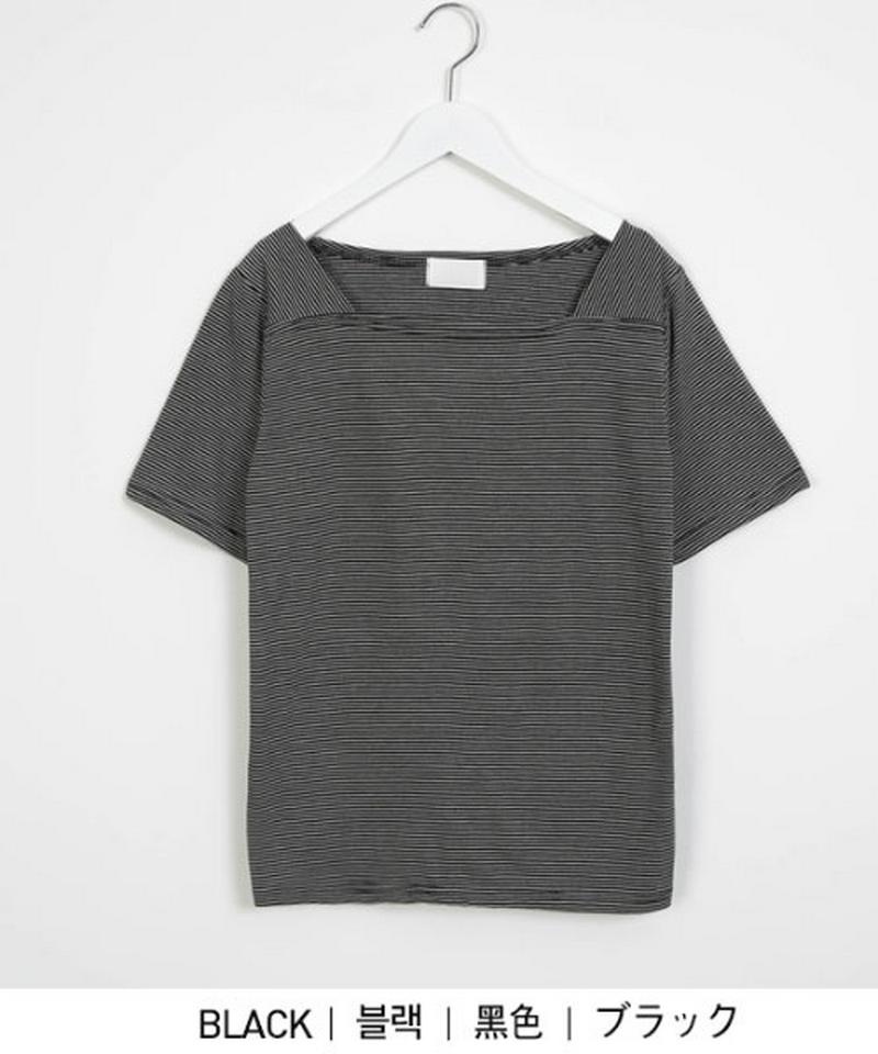 SONYUNARA(ソニョナラ)ボートネックストライプTシャツ 【メール便】韓国 韓国ファッション ボートネック Tシャツ ストライプ トップス 夏 半袖Tシャツ ボーダー カジュアル 韓国Tシャツ 着回しTシャツ 【即納】 ★
