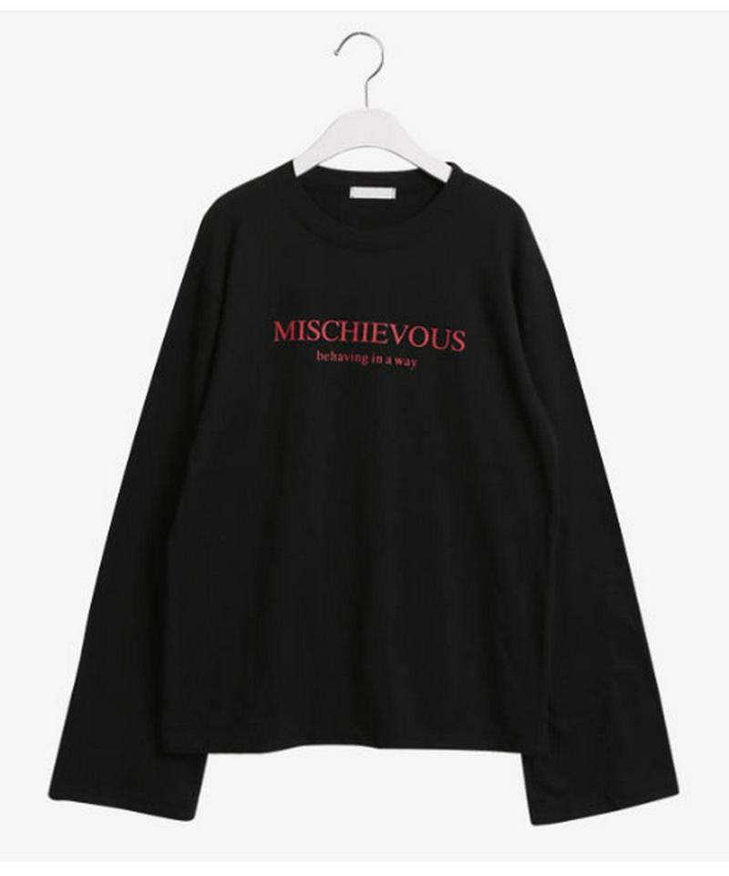 SONYUNARA(ソニョナラ)mischievousTシャツ 【メール便】韓国 韓国ファッション　ロンT ロゴ Tシャツ 長袖 トップス 春 カジュアル カットソー 韓国Tシャツ 長袖Tシャツ 【即納】