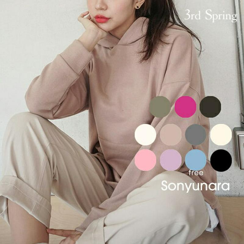 【SALE】パーカー トップス レディース 【GINGER10月号掲載】SONYUNARA(ソニョナラ)DALDALフーディ 韓国 韓国ファッション　オーバーフィット フーディ 無地 シンプル プルオーバー 冬 シンプルフーディ ゆったり ファッション