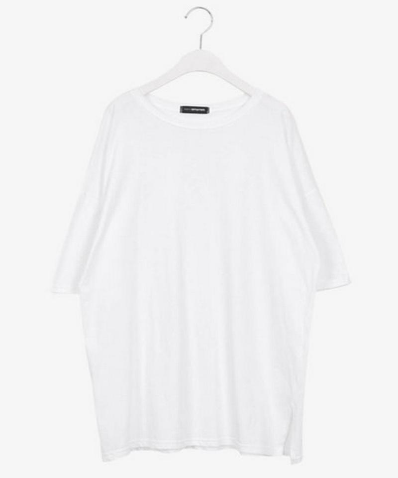 SONYUNARA(ソニョナラ)チラ見せ無地Tシャツ【メール便】 韓国 韓国ファッション 無地T ロング丈 Tシャツ 白 トップス 長袖 カットソー 半袖 ロンT ロングTシャツ 白T 重ね着 レディース ファッション 秋 【即納】