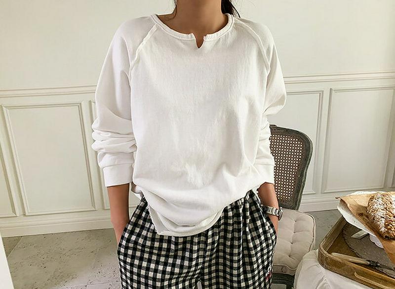 NANING9(ナンニング)ダメージ加工長袖Tシャツ【11/12up_go】ダメージ加工　Tシャツ　長袖　カットソー　ロンT　冬　カジュアル　トップス　【5】