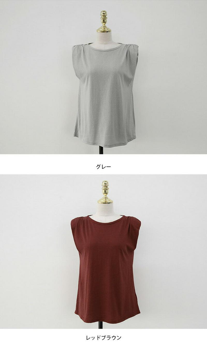 NANING9(ナンニング)パワーショルダーTシャツ【7/2up_go】韓国 韓国ファッション　パワーショルダー トップス 夏 Tシャツ 無地 キャップスリーブ 無地T 白T 着回しTシャツ レディース ファッション【あす楽】※メール便不可★