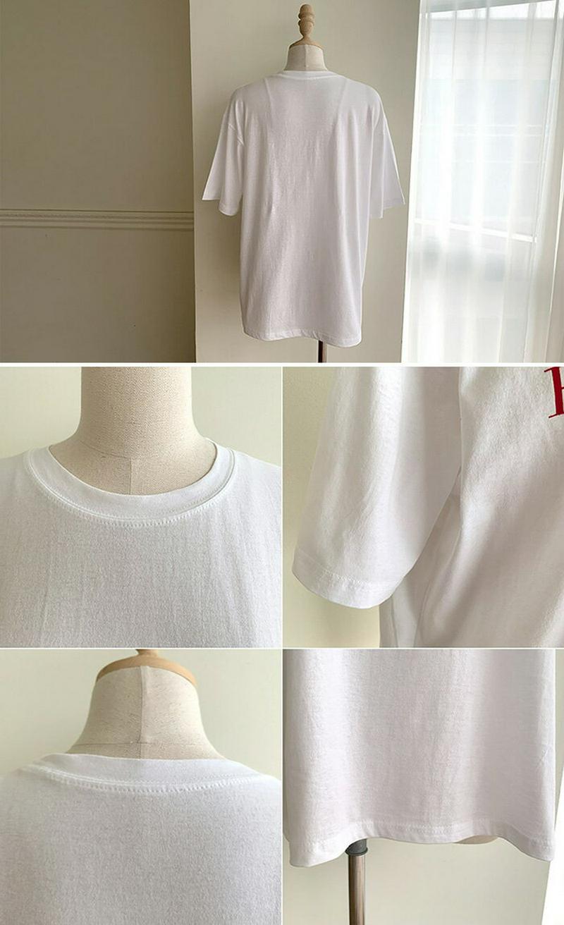 NANING9(ナンニング)FOREVER YOUNG半袖Tシャツ【4/24up_go】【メール便】韓国 韓国ファッション　ロゴT 半袖 Tシャツ ロゴ トップス 夏 カジュアル 着回しTシャツ オトナカジュアル 韓国Tシャツ レディース ファッション【即納】