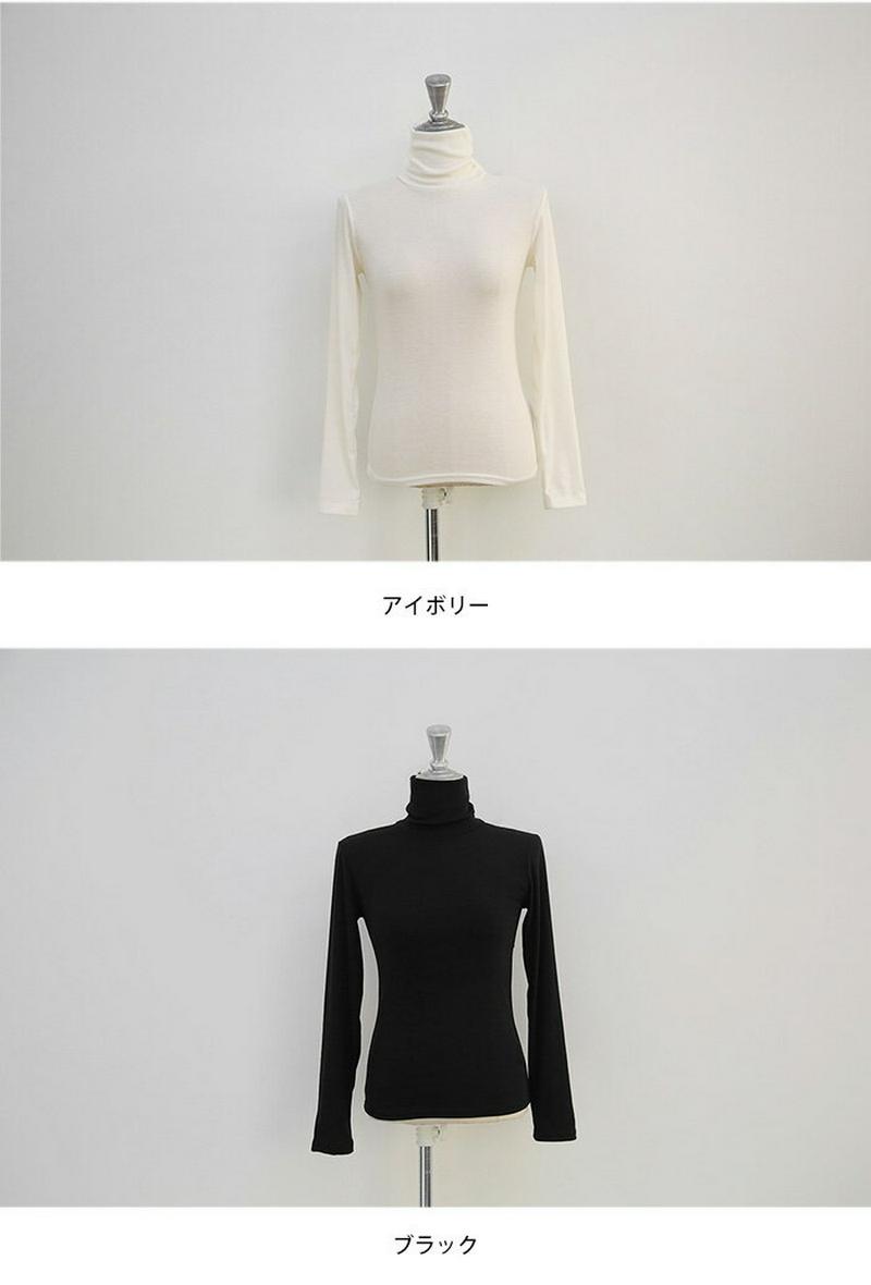 NANING9(ナンニング)ストレッチタートルネックT【10/16再販】韓国 韓国ファッション　タートルネック カットソー 無地 Tシャツ ハイネック 無地T 長袖Tシャツ オトナカジュアル オフィスカジュアル レディース ファッション【5】