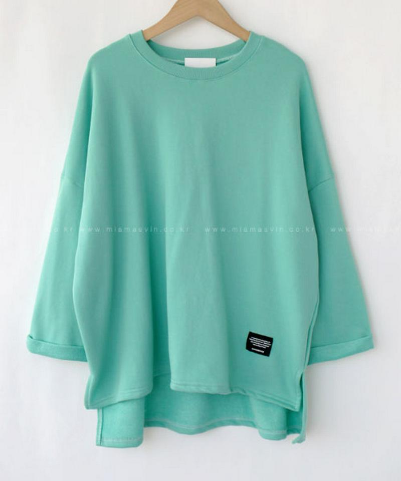 Miamasvin(ミアマスビン)ロールアップスリットゆるtシャツ韓国 韓国ファッション トップス tシャツ カットソー 無地 スリット 体型カバー 春 レディース ファッション【あす楽】※メール便不可 ★