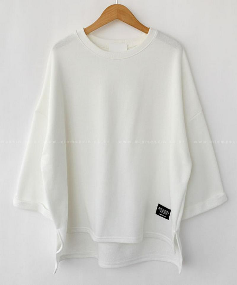 Miamasvin(ミアマスビン)ロールアップスリットゆるtシャツ韓国 韓国ファッション トップス tシャツ カットソー 無地 スリット 体型カバー 春 レディース ファッション【あす楽】※メール便不可 ★