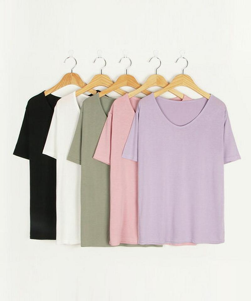 MICHYEORA(ミチョラ)Uネックtシャツ 【メール便】韓国 韓国ファッション tシャツ トップス 半そで Uネック パステル 【即納】 ★