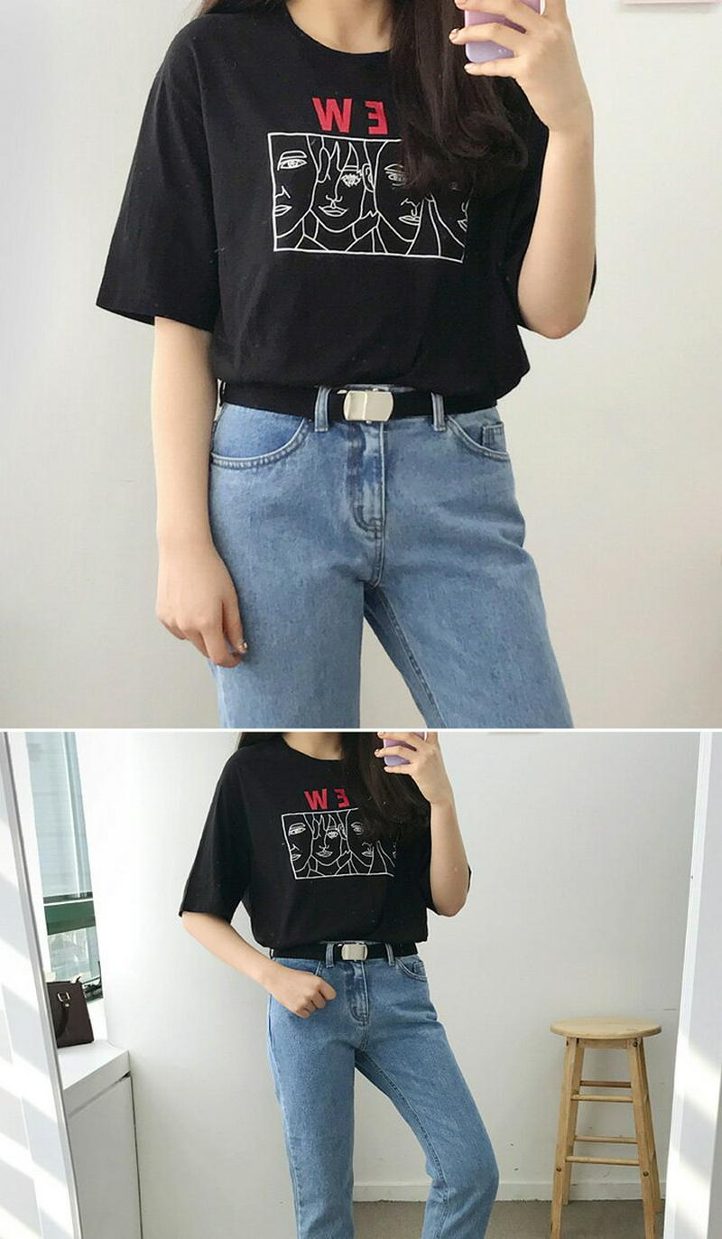 MICHYEORA(ミチョラ)ニューフェイスtシャツ 【メール便】韓国 韓国ファッション　ニューフェイス tシャツ ロゴt 外国 双子 お揃い ホワイト ブラック ベージュ 半袖 春夏 トップス レディース 【即納】