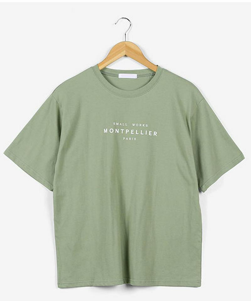 MERONGSHOP(メロンショップ)モンペリエTシャツ 【メール便】韓国 韓国ファッション トップス 春 夏 tシャツ 半袖 ロゴt ロゴtシャツ ロゴ シンプル パステル レディース ファッション【即納】