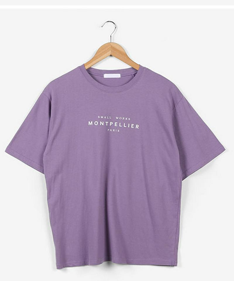 MERONGSHOP(メロンショップ)モンペリエTシャツ 【メール便】韓国 韓国ファッション トップス 春 夏 tシャツ 半袖 ロゴt ロゴtシャツ ロゴ シンプル パステル レディース ファッション【即納】