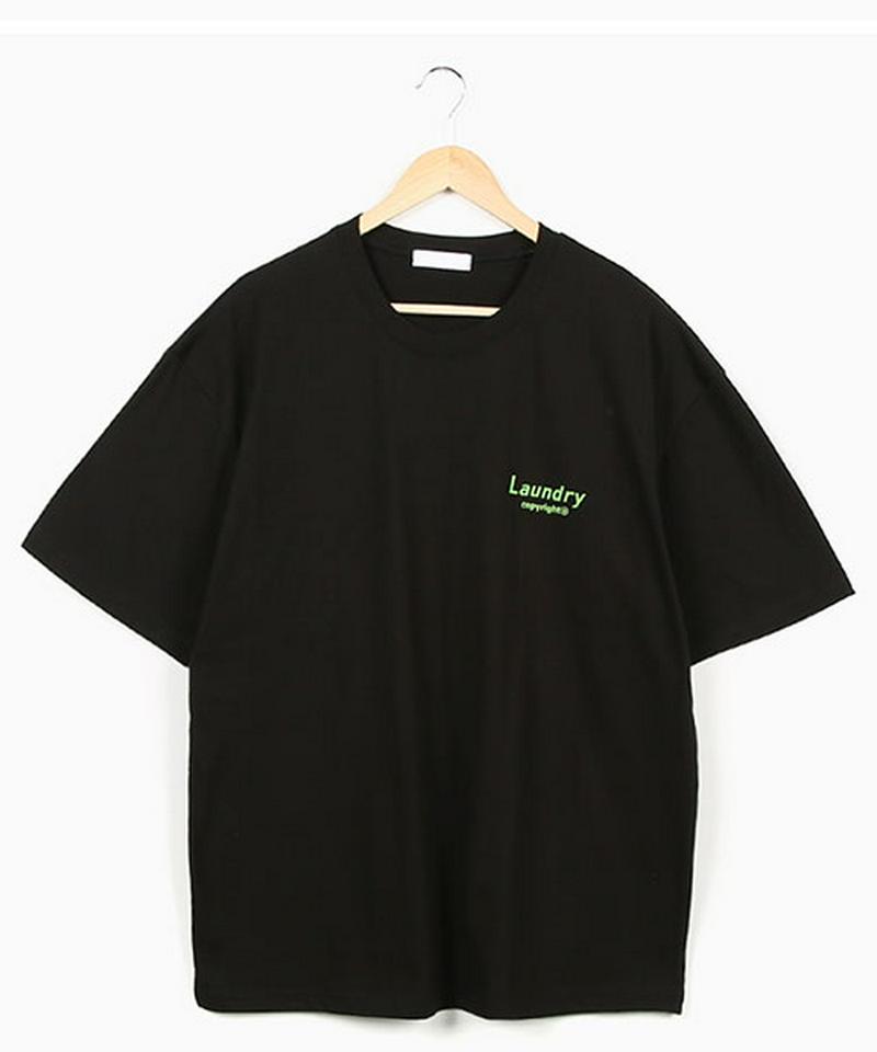 MERONGSHOP(メロンショップ)ランドリーTシャツ【3/12up_wo】【メール便】韓国 韓国ファッション　トップス 春 tシャツ 半袖 オーバーサイズ プリント tシャツ バックプリント 大きいサイズ レディース ファッション【即納】 ☆