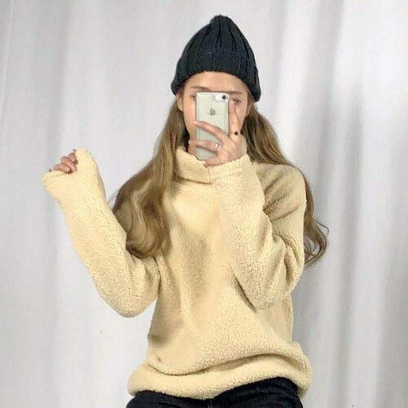 【SALE】【期間限定超目玉】MERONGSHOP(メロンショップ)ハイネックボアトップス韓国 韓国ファッション トップス トレーナー カットソー ボア ボアトップス 冬 もこもこ ハイネック タートルネック 大きいサイズ 【あす楽】 ※メール便不可 ★