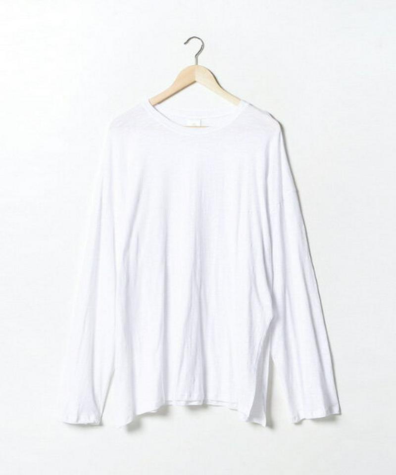 MERONGSHOP(メロンショップ)秋までスラブスリットロングTシャツ韓国 韓国ファッション　トップス Tシャツ カットソー ロンT スリット スラブ 大きいサイズ オーバーサイズ 秋 夏 スラブ 　 ファッション【あす楽】※メール便不可