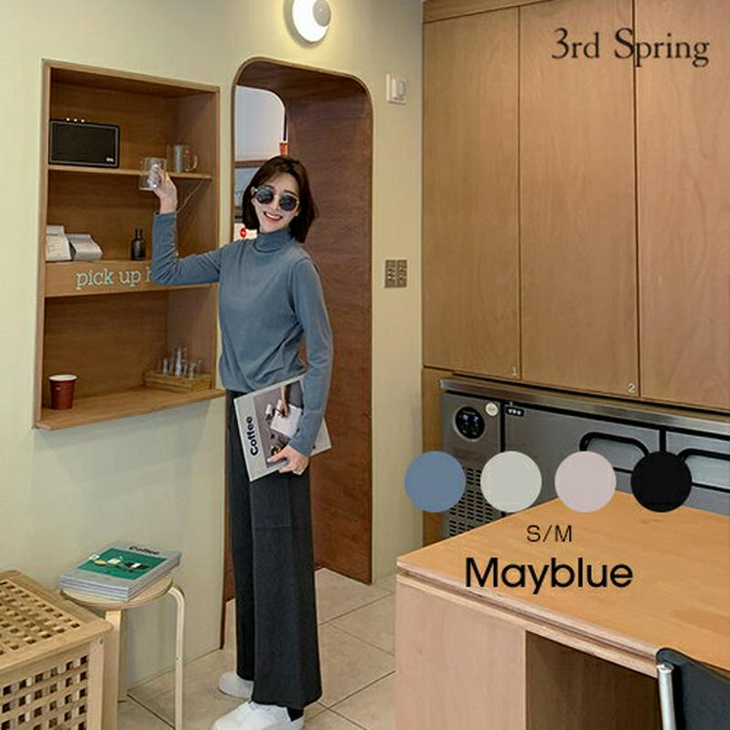 MAYBLUE(メイブルー)ボトルネックタックプルオーバー【11/9up_PSH】カットソー　トップス　ハイネック　長袖【5】