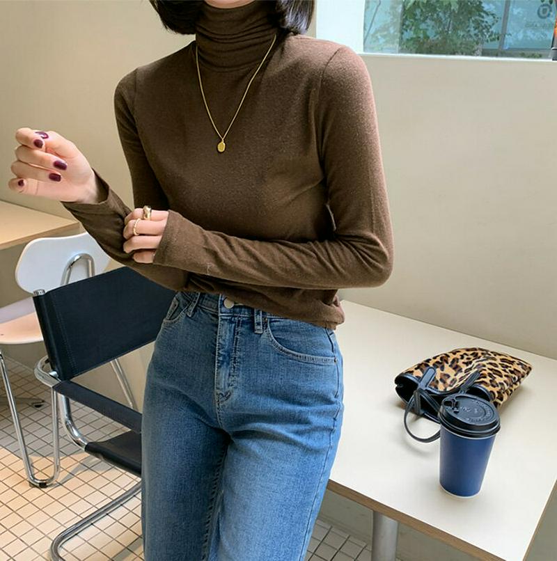 MAYBLUE(メイブルー)スタンダードタートルネックTシャツ【10/30up_go】ハイネック　ベーシック　トップス　シンプル【5】