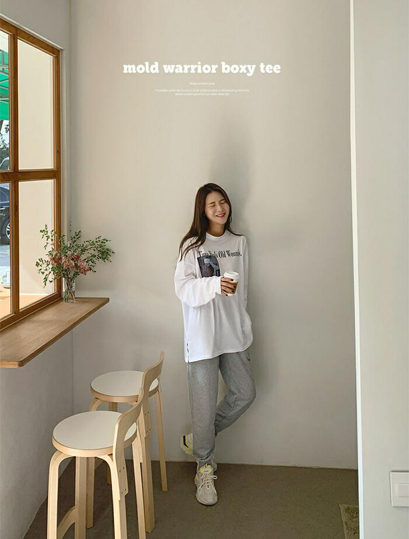 MAYBLUE(メイブルー)フロントプリントビッグTシャツ Tシャツ　ロンT　グラフィックT　英字ロゴ　メッセージ　プリント　シンプル【10/26up_chj】【5】