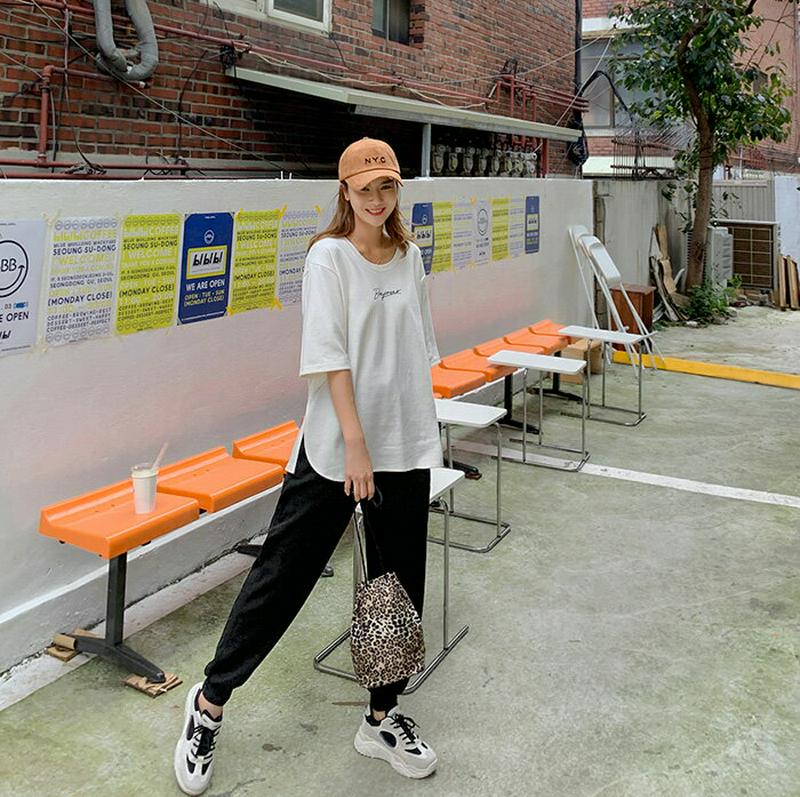 MAYBLUE(メイブルー)ラウンドヘムレタードTシャツ【10/12up_go】Tシャツ　トップス　胸ポイント　メッセージT【5】