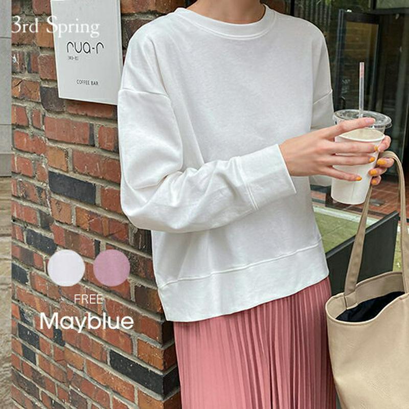 MAYBLUE(メイブルー)バックタックプルオーバーカットソー　トップス　長そで　バックタック　【9/17up_PSH】【5】