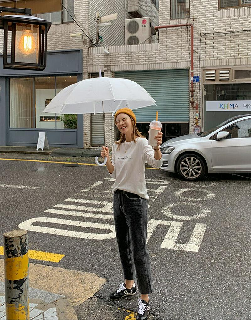 MAYBLUE(メイブルー)レタード入りコットンTシャツレタリング　トップス　長袖　カットソー　トップス【9/16up_chj】【5】