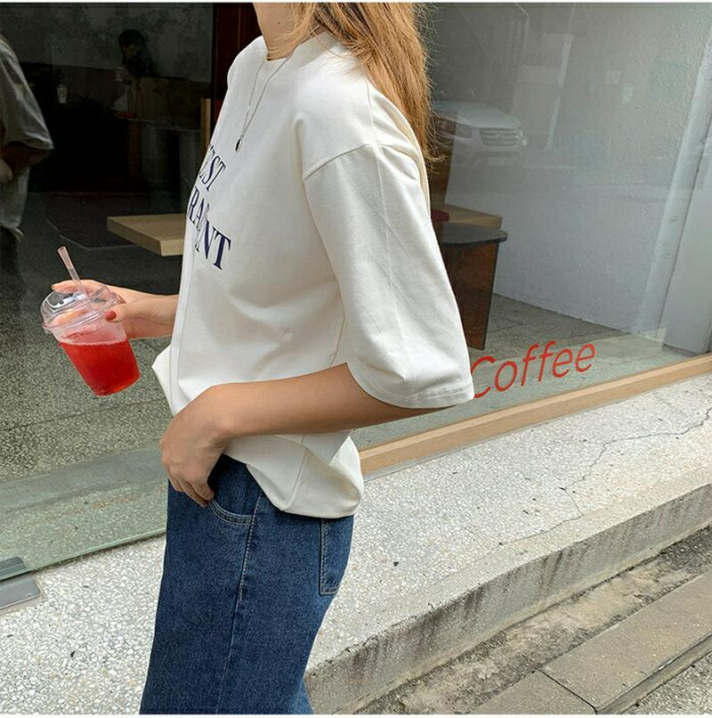 MAYBLUE(メイブルー)レタリングソフト半袖Tシャツ Tシャツ　トップス　カットソー　レタリング　メッセージT　半そで【9/25up_chj】【5】