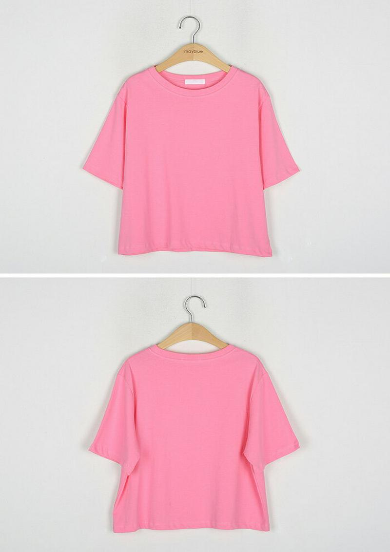 MAYBLUE(メイブルー)キャンディークロップT【6/26up_go】【メール便】韓国 韓国ファッション　Tシャツ　トップス　半袖　クロップド丈　パステル　キャンディーカラーレディース ファッション【即納】