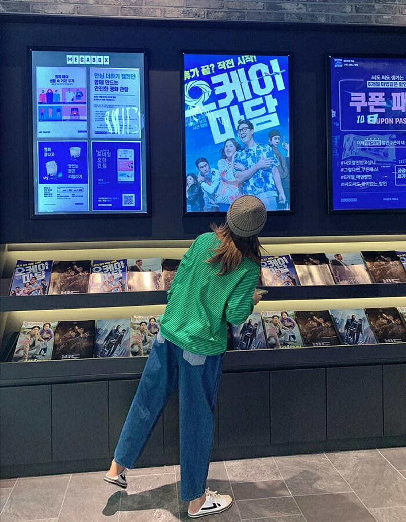 MAYBLUE(メイブルー)ラベルポイントボーダーTシャツ【9/8up_PSH】ラベルポイント　ボーダー　シンプル　カットソー　長そで　ベーシック【5】
