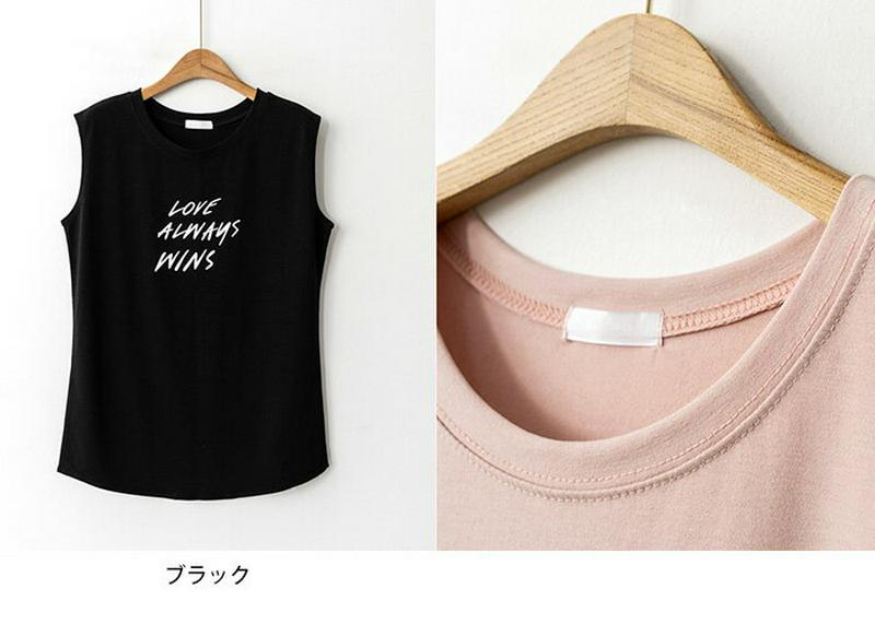JOAMOM(ジョアマム)プリントスリーブレスラウンドTシャツ【7/15up_go】【メール便】韓国韓国ファッショントップスTシャツカットソー半袖ゆったり無地レディースファッション【即納】★☆
