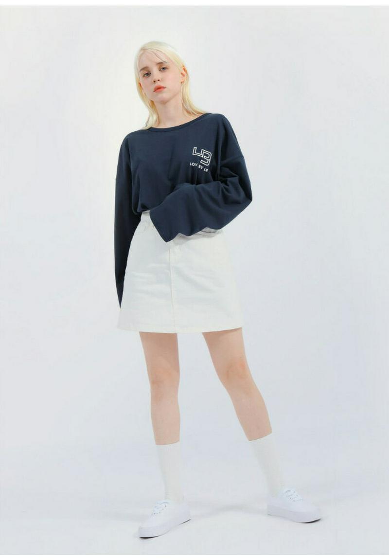 HOTPING(ホッピン)ルーズフィット長袖Tシャツ【10/15up_ka】 トップス tシャツ 長袖 ロンt ワンポイント ロゴ ロゴt 【5】