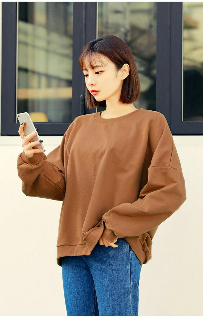 HOTPING(ホッピン)オーバーシルエットプルオーバー【10/2up_ka】 トレーナー スウエット ビッグ Tシャツ グレー クリム キャメル ブラック ブルー カーキ トップス【5】