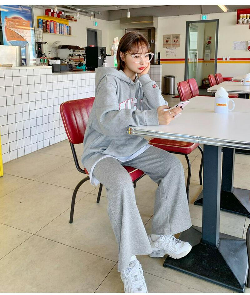 HOTPING(ホッピン)裏起毛USAフードプルオーバー【11/20up_ka】 オーバーサイズ ビック パーカー スウェット トレーナー グレー ネイビー 【5】