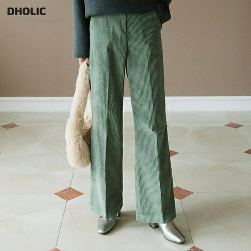 コーデュロイブーツカットパンツ・全3色・t61137 レディース【pt】韓国ファッション ボトムス ズボン パンツ ロングパンツ コーデュロイ コーデュロイパンツ ブールカット ブーツカット シンプル 単色 無地 カラーパンツ 綿 コットン 秋 冬