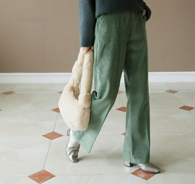 コーデュロイブーツカットパンツ・全3色・t61137 レディース【pt】韓国ファッション ボトムス ズボン パンツ ロングパンツ コーデュロイ コーデュロイパンツ ブールカット ブーツカット シンプル 単色 無地 カラーパンツ 綿 コットン 秋 冬