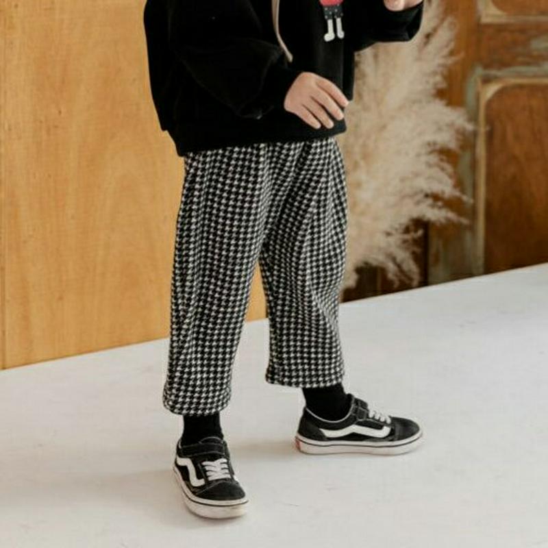 【キッズ20%OFF】裏起毛千鳥柄パンツ(junior)・u09147 キッズ【9~17才】【pt】【パンツ ズボン ロングパンツ 長ズボン 千鳥柄 千鳥格子 裏起毛 チェック柄 カジュアル 女の子 男の子 冬 韓国 韓国子供服 子供 こども 子供服 こども服】【KIDS】