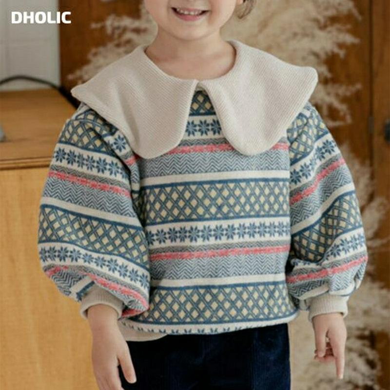 【キッズ20%OFF】ビッグカラーノルディックニット(junior)・u09149 キッズ【9~17才】【tops】【トップス ニット ニットトップス 長袖 総柄 ノルディック柄 ビッグカラー カジュアル 女の子 男の子 冬 韓国 韓国子供服 子供 こども 子供服 こども服】【KIDS】