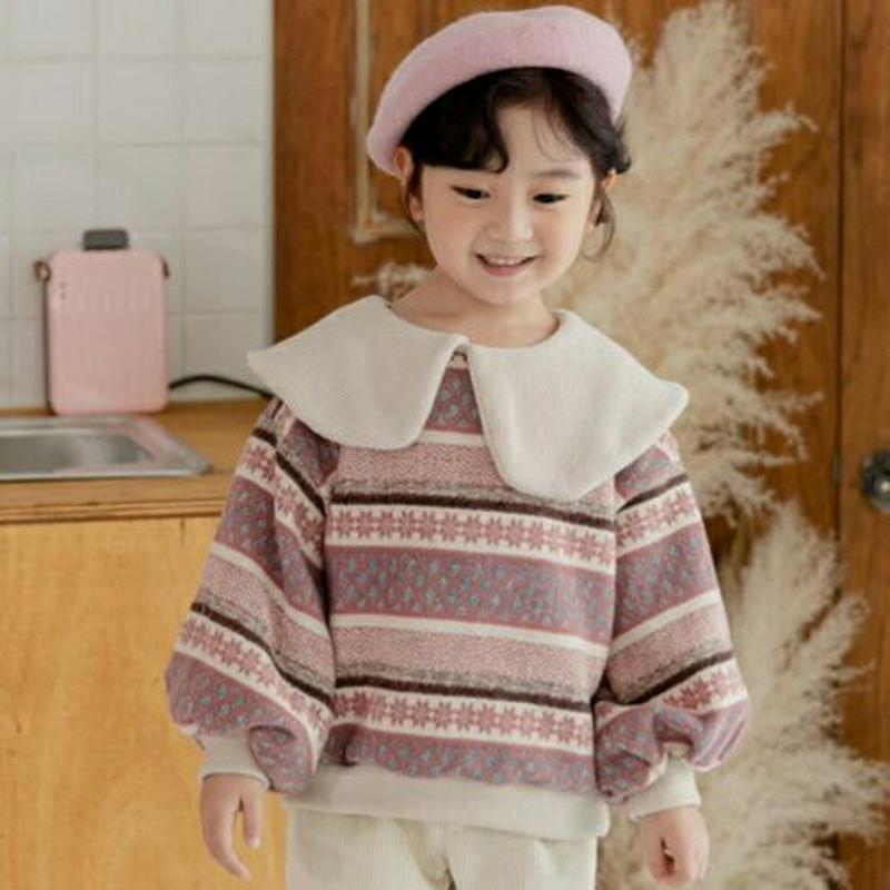 【キッズ20%OFF】ビッグカラーノルディックニット(junior)・u09149 キッズ【9~17才】【tops】【トップス ニット ニットトップス 長袖 総柄 ノルディック柄 ビッグカラー カジュアル 女の子 男の子 冬 韓国 韓国子供服 子供 こども 子供服 こども服】【KIDS】