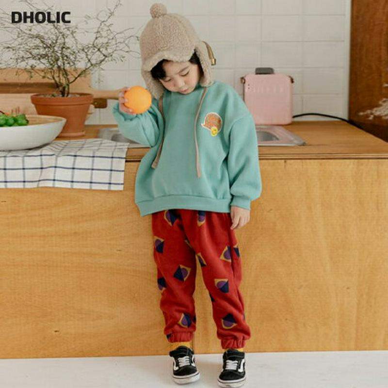 【キッズ20%OFF】裏起毛スマイルパッチスウェット上下SET(junior)・u09315 キッズ【9~17才】【tops】【トップス スウェット トレーナー 長袖 パンツ ズボン 裏起毛 カジュアル 総柄 女の子 男の子 冬 韓国 韓国子供服 子供 こども 子供服 こども服】【KIDS】