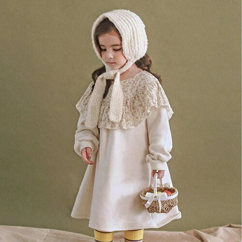 裏起毛フラワーカラーワンピース・p009229 キッズ【3~8才】【ops】【ワンピース ミディ丈 ミディワンピース 長袖 裏起毛 花柄 フラワー 可愛い かわいい フェミニン 女の子 秋 韓国 韓国子供服 子供 こども 子供服 こども服】【KIDS】