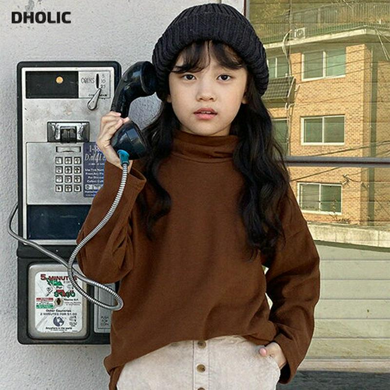 【キッズ20%OFF】ルーズハイネックTシャツ(junior)・u09195 キッズ【9~17才】【tops】【トップス Tシャツ 長袖 ハイネック ゆったり ルーズ 単色 無地 シンプル カジュアル 女の子 男の子 秋 冬 韓国 韓国子供服 子供 こども 子供服 こども服】【KIDS】