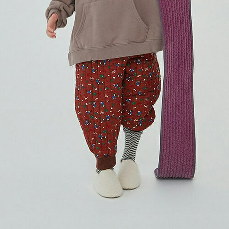 【キッズ20%OFF】中綿トイパターンパンツ・u09167 キッズ【3~8才】【pt】【パンツ ズボン ロングパンツ 長ズボン 中綿 総柄 カジュアル 女の子　男の子 冬 韓国 韓国子供服 子供 こども 子供服 こども服】【KIDS】
