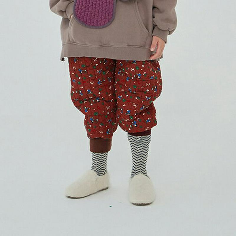 【キッズ20%OFF】中綿トイパターンパンツ・u09167 キッズ【3~8才】【pt】【パンツ ズボン ロングパンツ 長ズボン 中綿 総柄 カジュアル 女の子　男の子 冬 韓国 韓国子供服 子供 こども 子供服 こども服】【KIDS】
