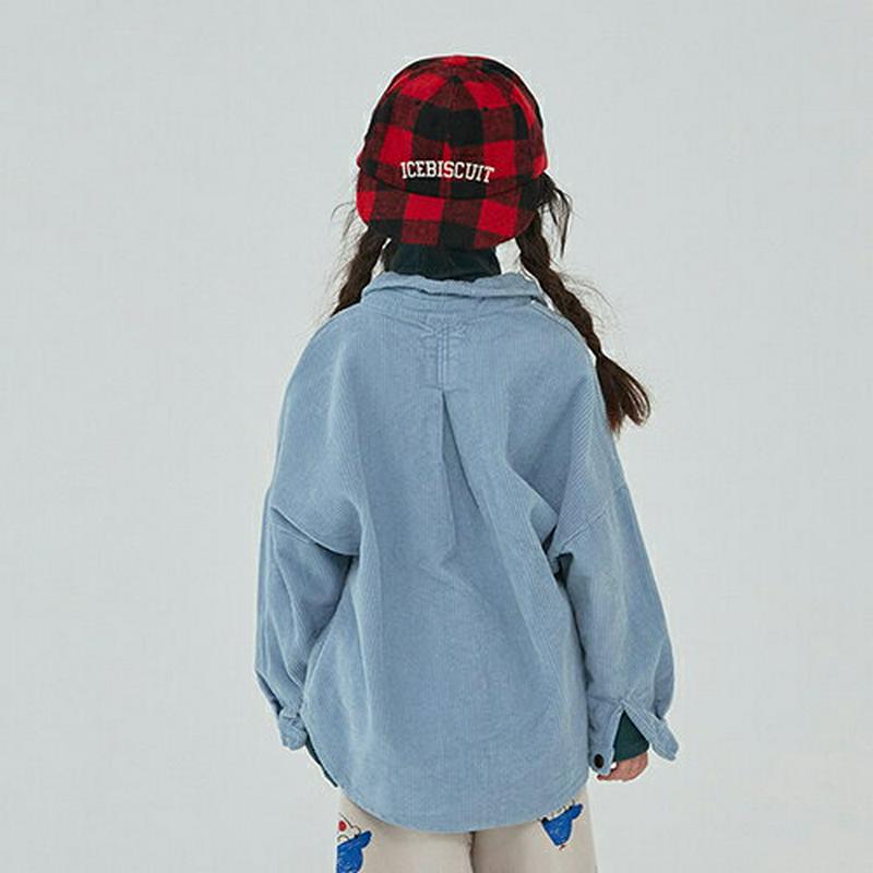 【キッズ20%OFF】コーデュロイルーズシャツ・u09166 キッズ【3~8才】【bl】【トップス シャツ 長袖 コーデュロイ ゆったり ラフ ルーズ 単色 無地 シンプル カジュアル 女の子 男の子 秋 冬 韓国 韓国子供服 子供 こども 子供服 こども服】【KIDS】