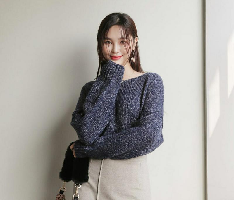 【新作10%OFF】ボートネックニット・全4色・t61125 レディース【tops】【韓国 ファッション トップス ニット ニットトップス ロングスリーブ 長袖 ボートネック 鎖骨 デコルテ シンプル 無地 カジュアル ルーズ ゆったり 上品 大人 秋 冬】