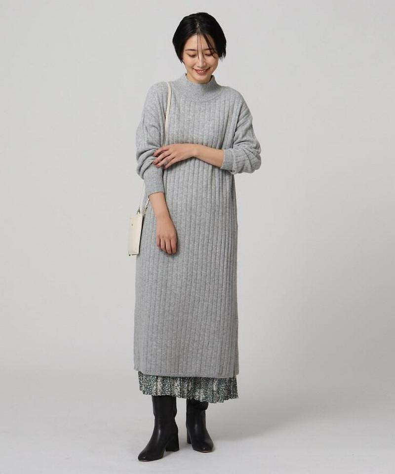「L」ヘアリーヤーンニットワンピース