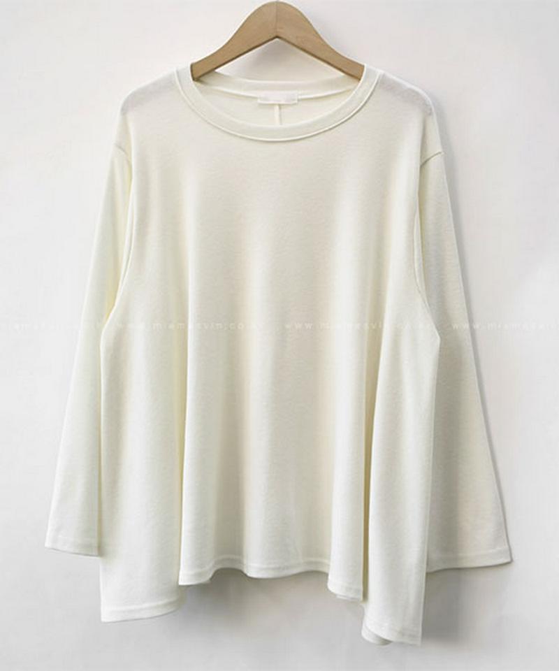 Miamasvin(ミアマスビン)フレアtシャツカットソー【11/24up_wo】【メール便】韓国 韓国ファッション　トップス tシャツ 長袖 カットソー フレア トップス ロンt Aライン レディース ファッション【5】