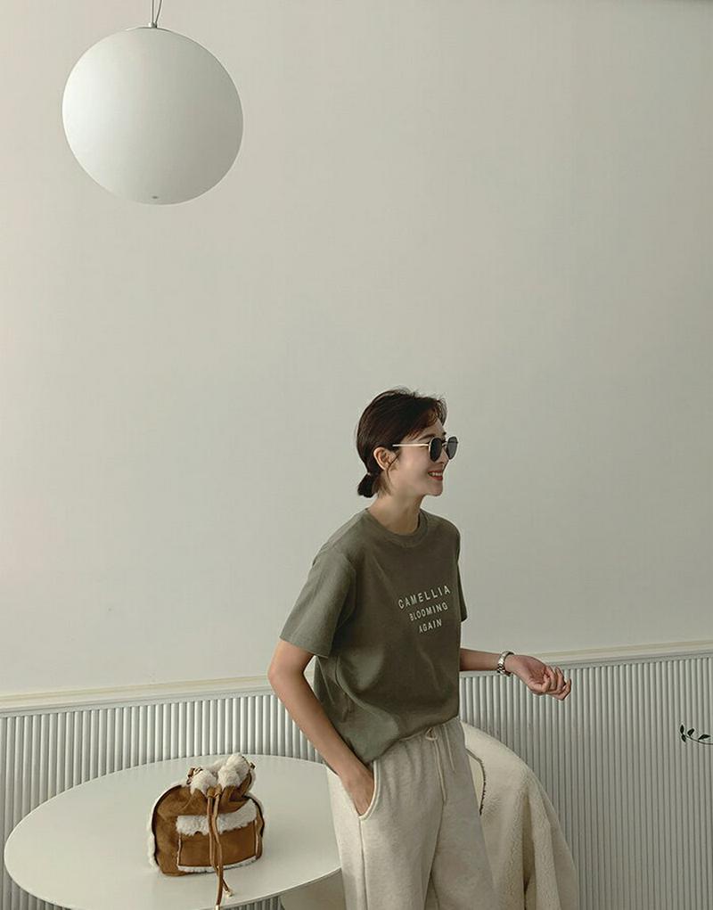 MAYBLUE(メイブルー)レタリング表起毛半袖Tシャツ【11/24up_chj】Tシャツ　トップス　半袖　レタリング　ロゴT　メッセージ　【5】