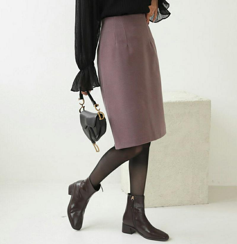 Hラインミディスカート・全4色・b61946 レディース 【sk】韓国 ファッション ボトムス スカート ミディ ミディアム ミドル 膝丈 Hライン ペンシルスカート タイトスカート 無地 オフィス オフィスカジュアル 仕事 職場 フォーマル 秋 冬
