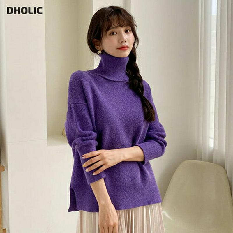 カシミヤ混タートルニット・全3色・t61995 レディース 【tops】【韓国 ファッション トップス ニット ハイネック 長袖 ルーズ ゆったり 体型カバー 無地 やわらかい カジュアル 秋 冬】