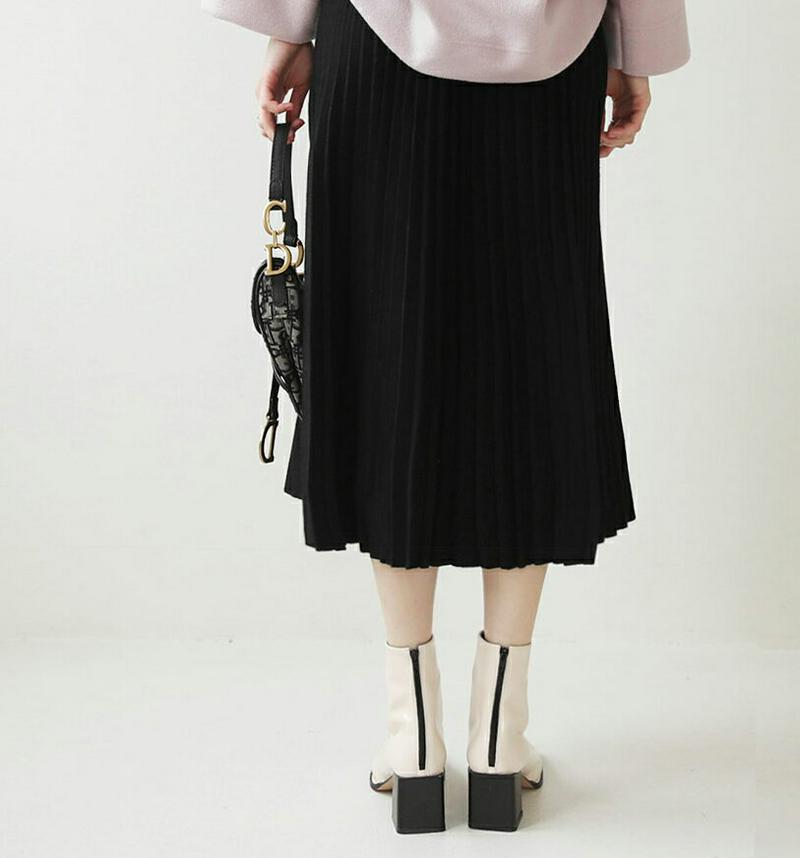 フェイクボタンプリーツスカート・全2色・b61948 レディース 【sk】【韓国 ファッション ボトムス スカート ロング Aライン フレア プリーツ 無地 上品 フェミニン アシメ アシンメトリー アンバランス カジュアル 秋 冬】